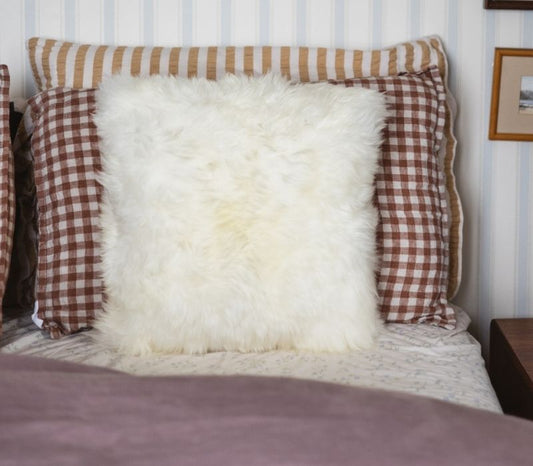 SHEEPSKIN SQUARE CUSHION (CHOICE OF SHEEPSKIN COLOURS)