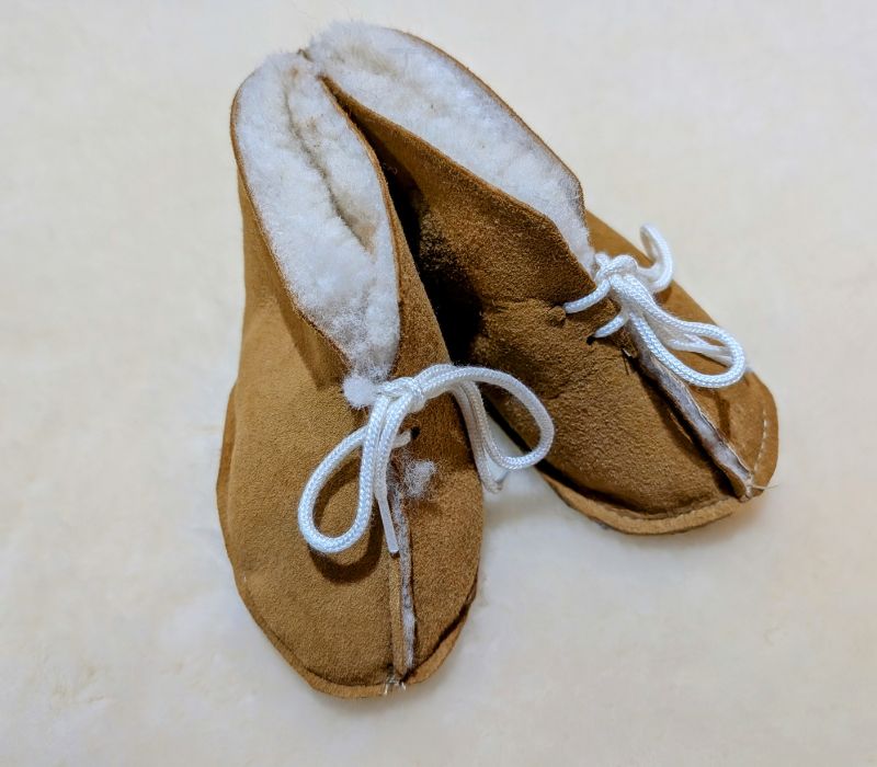 Sheepskin Baby Bootees in Tan