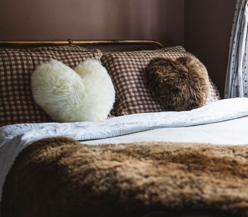 Sheepskin Heart Cushion (choice of colours)