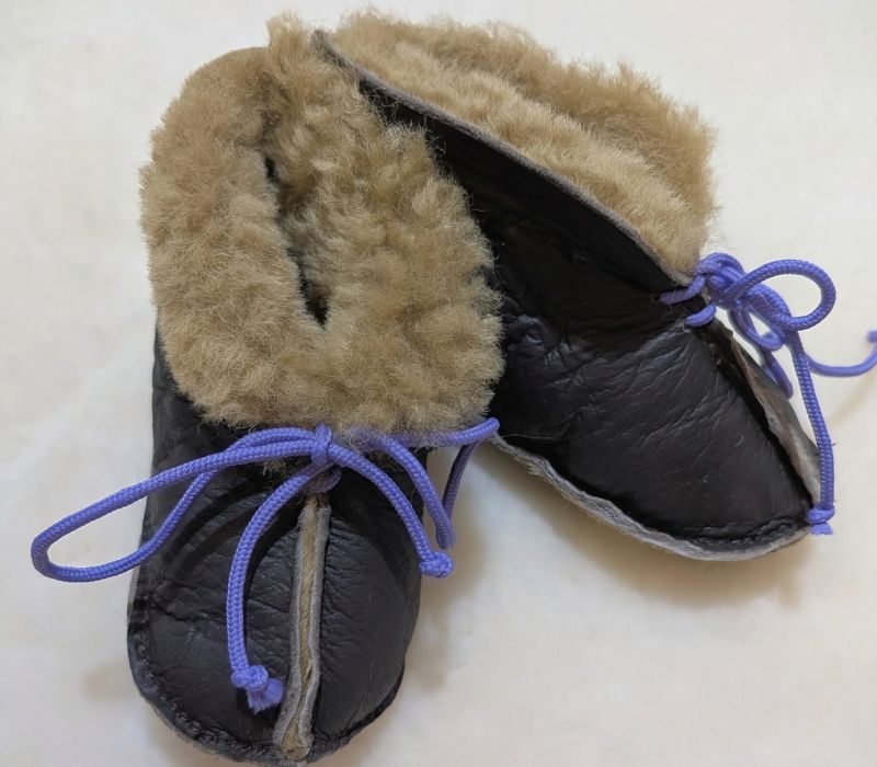 Sheepskin Baby Bootees in Aviator Brown