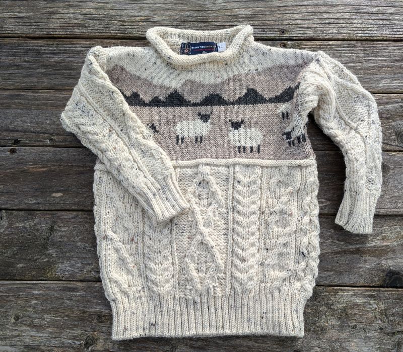 Aran Child Sheep Sweater in Nep