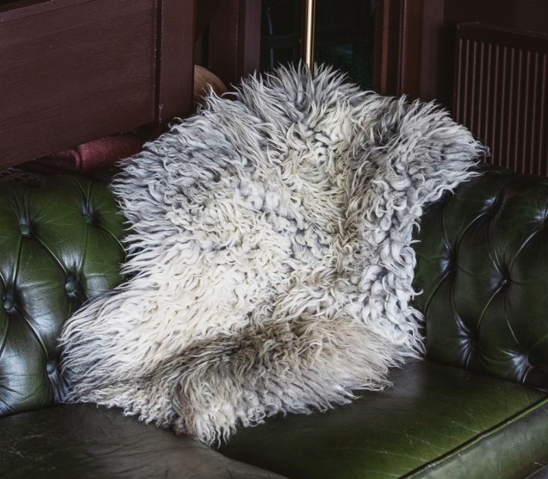 Hebridean/Herdwick Cross Silver Curly Sheepskin (Waternish Crofts)