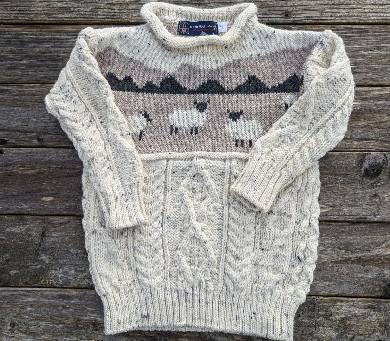 Aran Child Sheep Sweater in Nep