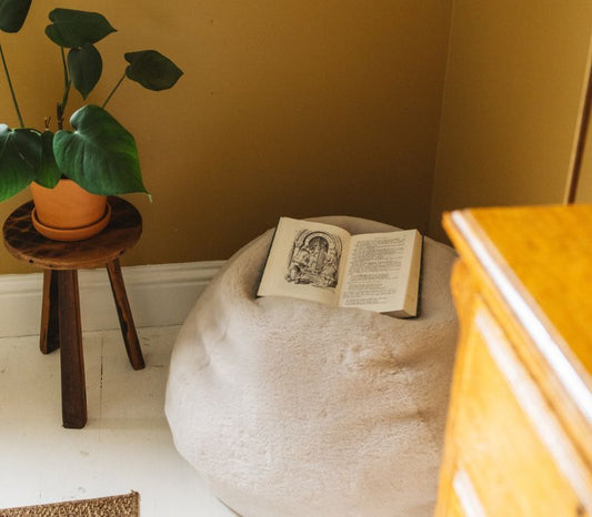 Small Sheepskin Beanbag (in cropped cream fleece)