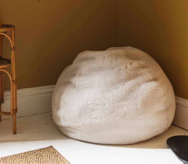 Small Sheepskin Beanbag (in cropped cream fleece)