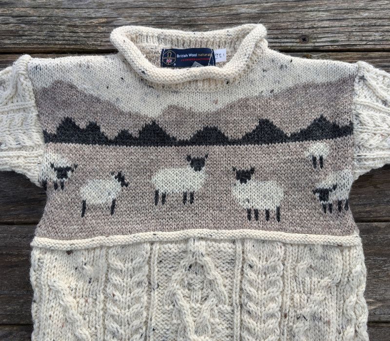 Aran Child Sheep Sweater in Nep