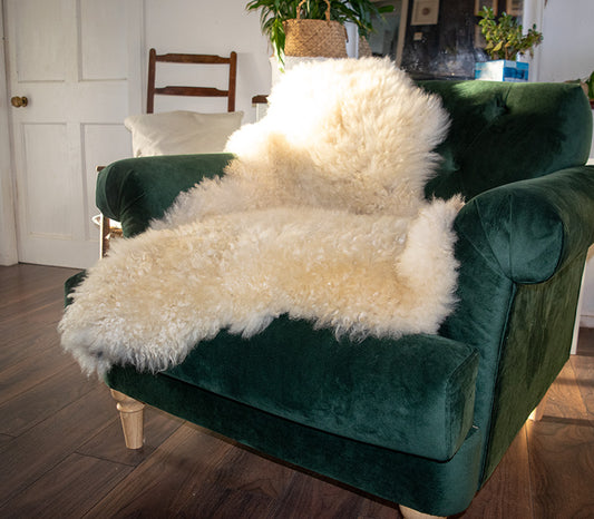 Gotland Curly White Sheepskin (Kenmore Farms) Extra Large