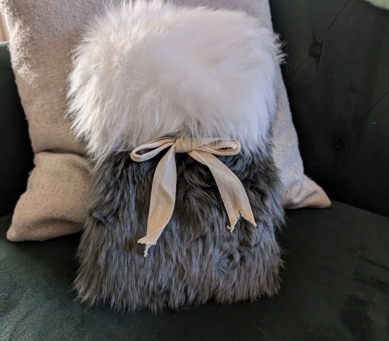 Small Sheepskin Snuggle - Grey with White Lid