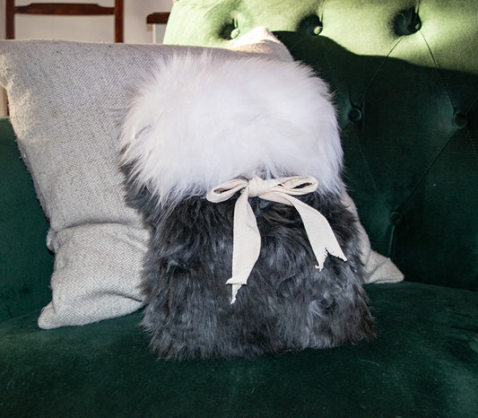 Small Sheepskin Snuggle - Grey with White Lid