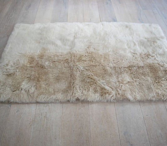 Mosaic Sheepskin Rug in Linen - 5 x 3ft