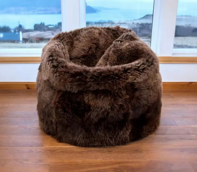 Large Sheepskin Beanbag in Brown