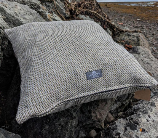 Skye Tweed Square Cushion in Grey