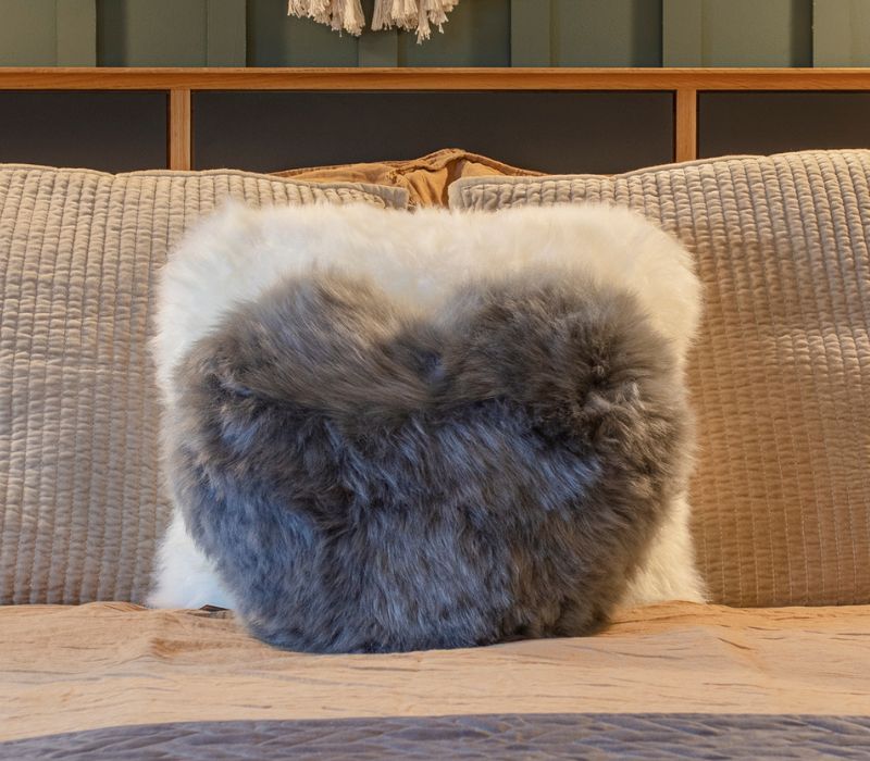 Sheepskin Heart Cushion (choice of colours)